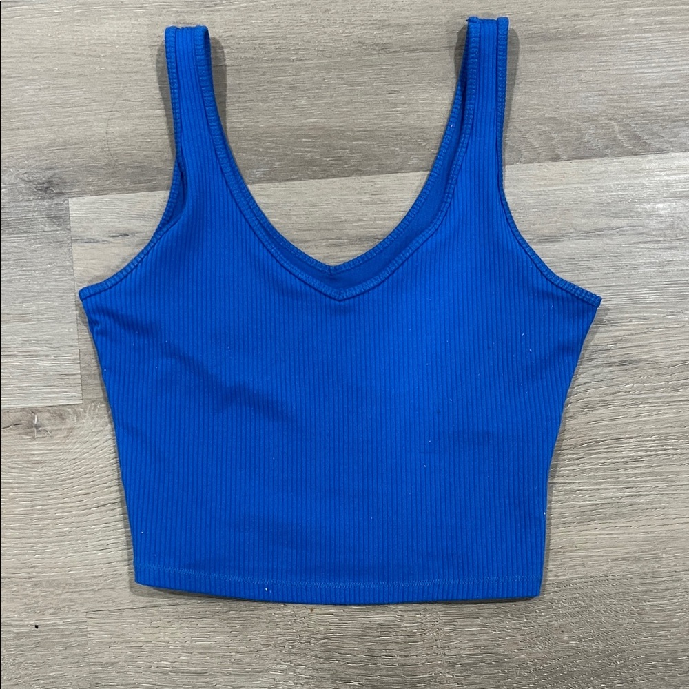 Hollister Royal Blue Ribbed Crop Top